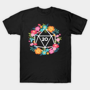 D20 Floral Wreath T-Shirt